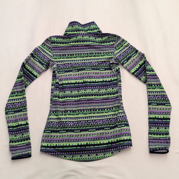 Nike Pro Dri-FIT‎ Women's Long-Sleeve Half-Zip Top S - Green Pattern - Picture 3 of 10